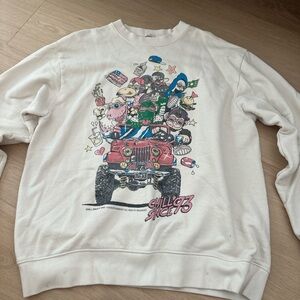 White Graphic Sweater